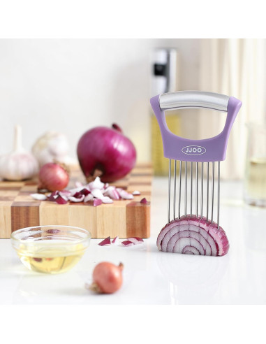 Cortador de Cebollas JJOO Acero Inoxidable 2PCS Apto Lavavajillas