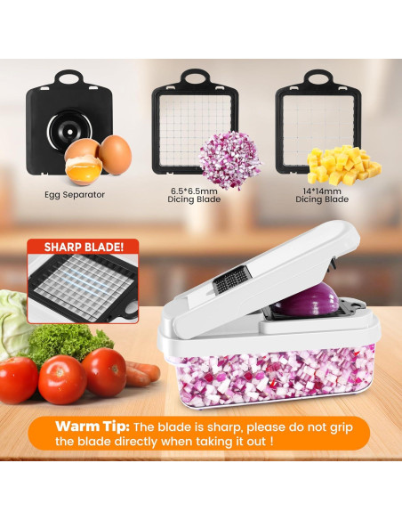 Picador de Verduras Yusshn 12-en-1 con 7 Cuchillas Inoxidable Picador de Verduras Yusshn 12-en-1 con 7 Cuchillas Inoxidable