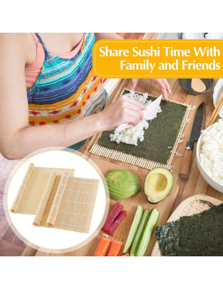 Hoolerry 24 Piezas Esteras de Bambú para Hacer Sushi Hoolerry 24 Piezas Esteras de Bambú para Hacer Sushi