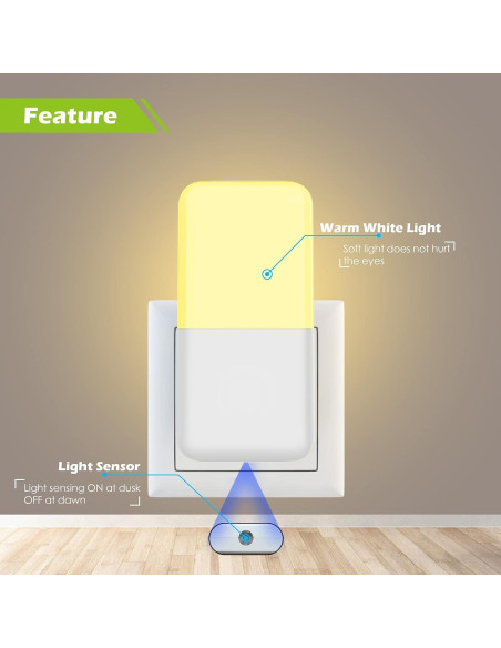 Luz Nocturna LED MAZ-TEK Enchufable con Sensor 6 Pzs Luz Nocturna LED MAZ-TEK Enchufable con Sensor 6 Pzs