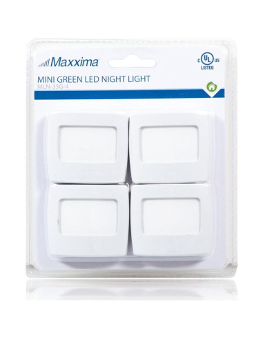 Mini Luz Nocturna LED Verde Maxxima - Paquete de 4