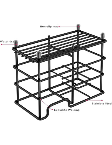 Soporte para Cepillos de Dientes HBlife Acero Inoxidable Negro