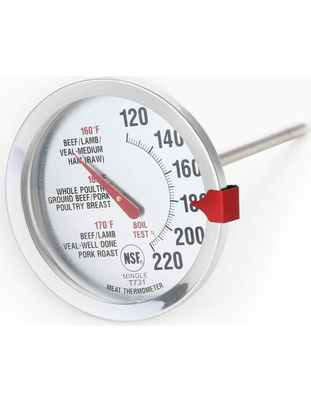 Termómetro de Carne SINARDO T731 Acero Inoxidable 6.35 cm Termómetro de Carne SINARDO T731 Acero Inoxidable 6.35 cm