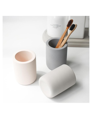 Soporte para Cepillos de Dientes Selegna Diatomita Gris