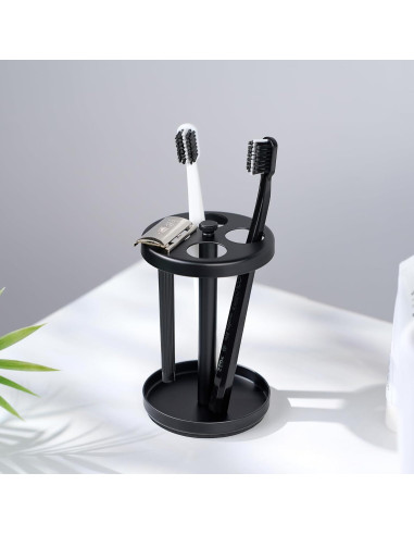 Soporte para Cepillos de Dientes Songsoso Acero Inoxidable Negro