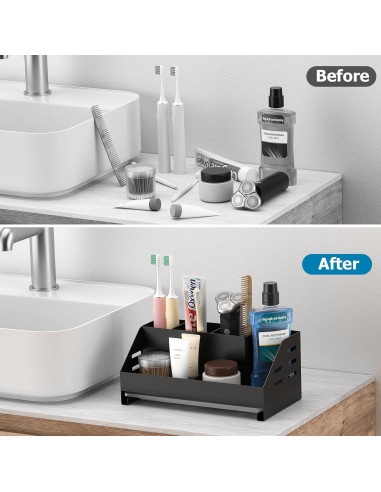 Soporte para Cepillos de Dientes MFTEK TH-01 Negro 5 Compartimentos