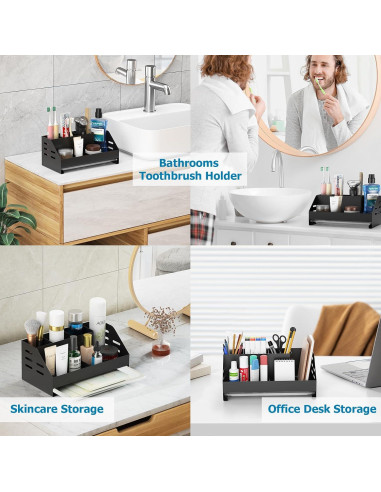 Soporte para Cepillos de Dientes MFTEK TH-01 Negro 5 Compartimentos