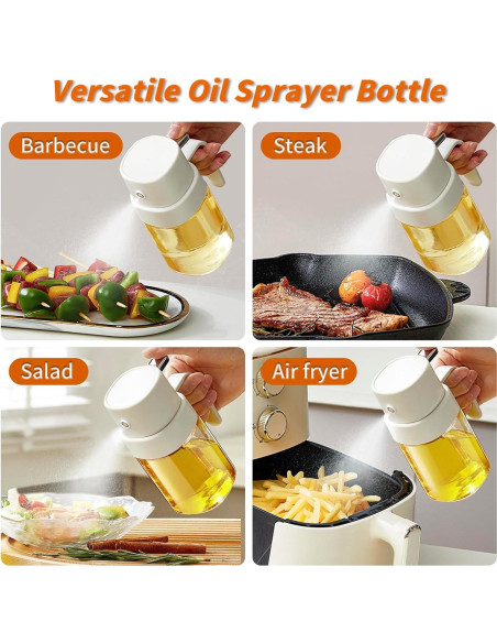 YARRAMATE Pulverizador de Aceite 200 ml Blanco para Cocina YARRAMATE Pulverizador de Aceite 200 ml Blanco para Cocina