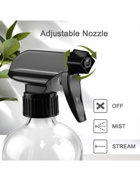 Botella de Spray de Vidrio 16oz Worldgsb con Boquilla Ajustable Botella de Spray de Vidrio 16oz Worldgsb con Boquilla Ajustable