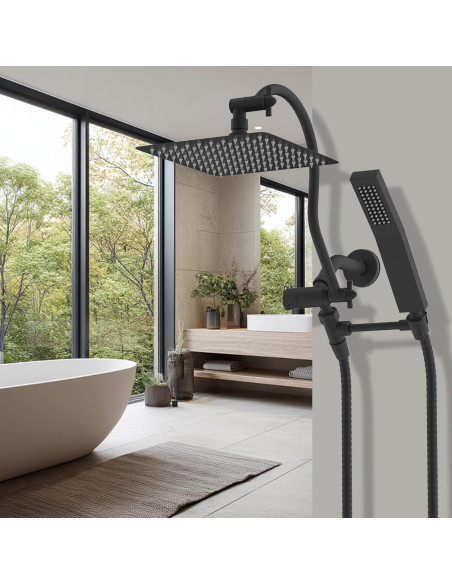 Cabezal de Ducha Hibbent 10'' Metal Lluvia + Varita + Manguera 180cm Cabezal de Ducha Hibbent 10'' Metal Lluvia + Varita + Manguera 180cm