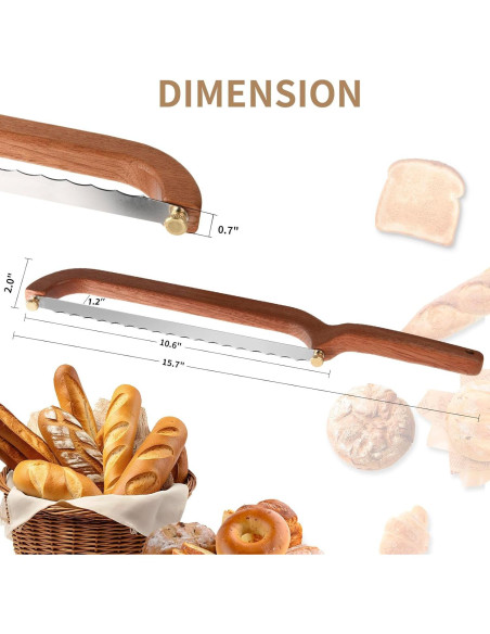 Cuchillo de Pan Uprichya 26.9 cm Acero Inoxidable Madera Cuchillo de Pan Uprichya 26.9 cm Acero Inoxidable Madera