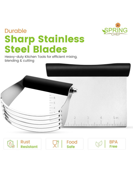Mezclador de Masa y Raspador Spring Chef Acero Inoxidable Mezclador de Masa y Raspador Spring Chef Acero Inoxidable