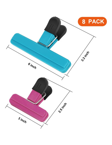 Clips para Alimentos TACGEA - Paquete de 8 (4 grandes, 4 pequeños) Clips para Alimentos TACGEA - Paquete de 8 (4 grandes, 4 pequeños)