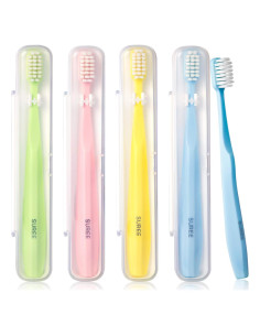 Cepillo de Dientes Extra Suave SUREE 4 Paquetes con Estuche