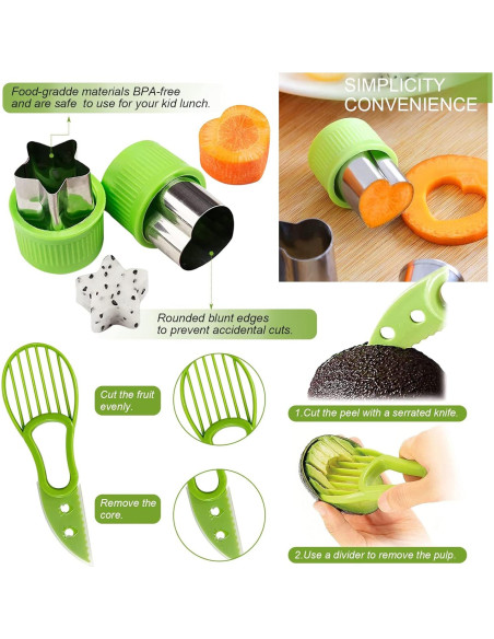 Juego de 18 Piezas Cortadores de Frutas FODIENS Acero Inoxidable Juego de 18 Piezas Cortadores de Frutas FODIENS Acero Inoxidable
