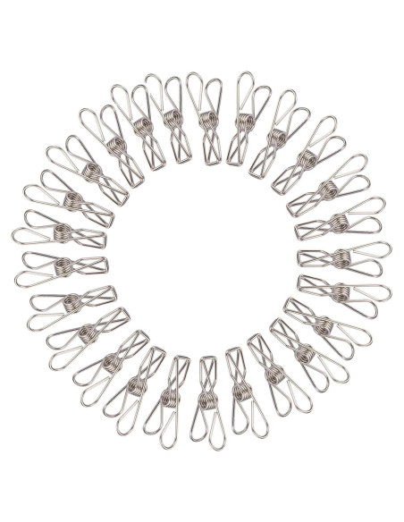 Clip de Patatas YIKANGHENG 40 Pcs Acero Inoxidable 4.32 cm Clip de Patatas YIKANGHENG 40 Pcs Acero Inoxidable 4.32 cm