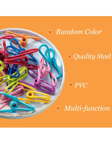 45 Clips de Metal Multicolores 5 cm Windran Impermeables