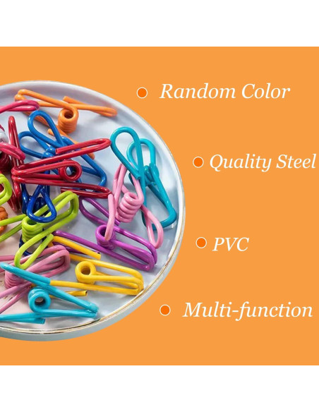 45 Clips de Metal Multicolores 5 cm Windran Impermeables 45 Clips de Metal Multicolores 5 cm Windran Impermeables