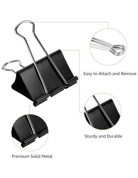Clips de papel Amazon Basics pequeños 144 unidades negro Clips de papel Amazon Basics pequeños 144 unidades negro
