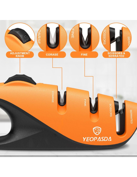 Afilador de cuchillos YeopAsda 5 ángulos ajustables ergonómico Afilador de cuchillos YeopAsda 5 ángulos ajustables ergonómico