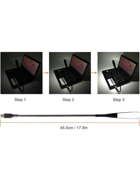 Lámpara LED USB Flexible EBYPHAN C15 con 14 Perlas, 3 Niveles de Brillo Lámpara LED USB Flexible EBYPHAN C15 con 14 Perlas, 3 Niveles de Brillo