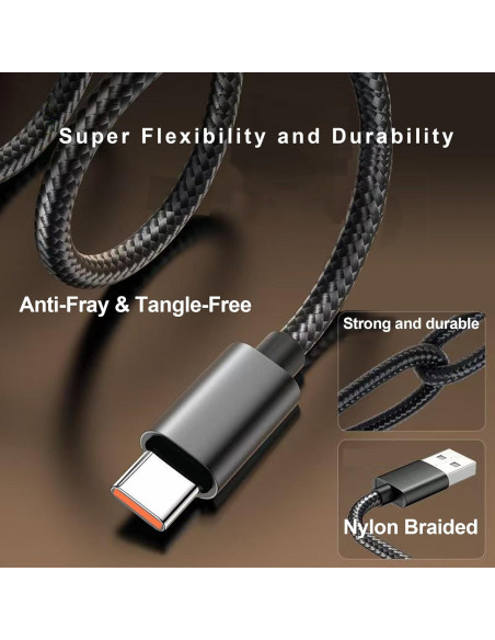Cable de Carga USB-C Trenzado Nylon 1m para Luces de Lectura Cable de Carga USB-C Trenzado Nylon 1m para Luces de Lectura