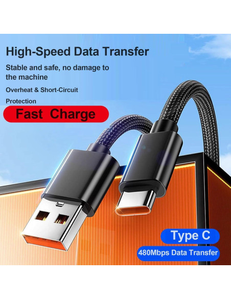 Cable de Carga USB-C Trenzado Nylon 1m para Luces de Lectura Cable de Carga USB-C Trenzado Nylon 1m para Luces de Lectura