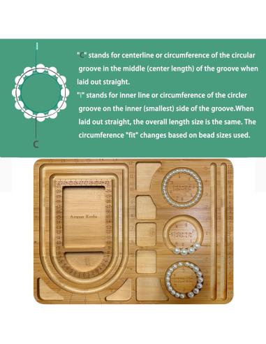 Tablero de cuentas de bambú Armas Kodu 39 x 29 cm para pulseras