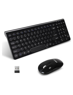 Combo Teclado y Ratón Inalámbrico YXLILI Negro Silencioso