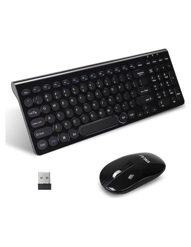 Combo Teclado y Ratón Inalámbrico YXLILI Negro Silencioso