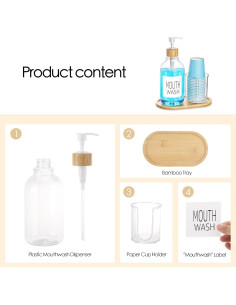 Dispensador de Enjuague Bucal Tbestmax 500ml con Soporte 2