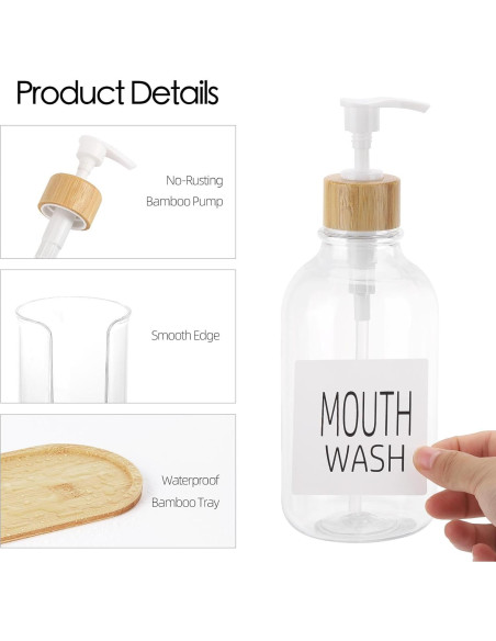 Dispensador de Enjuague Bucal Tbestmax 500ml con Soporte Dispensador de Enjuague Bucal Tbestmax 500ml con Soporte