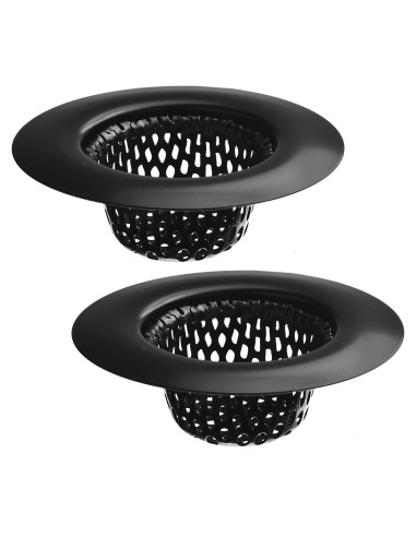 Paquete de 2 Filtros de Drenaje Hilltop Acero Inoxidable Negro