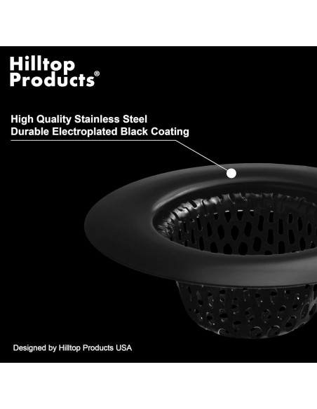Paquete de 2 Filtros de Drenaje Hilltop Acero Inoxidable Negro Paquete de 2 Filtros de Drenaje Hilltop Acero Inoxidable Negro