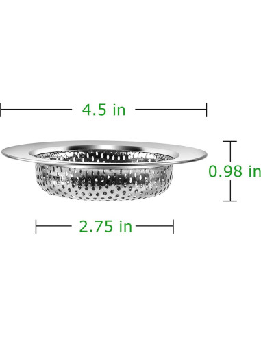Coladores de desagüe de acero inoxidable Iafand - 2 piezas 11.43 cm