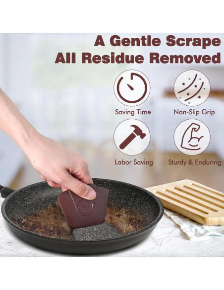 Raspador de Platos Matscover 3 Piezas Plástico Marrón Raspador de Platos Matscover 3 Piezas Plástico Marrón