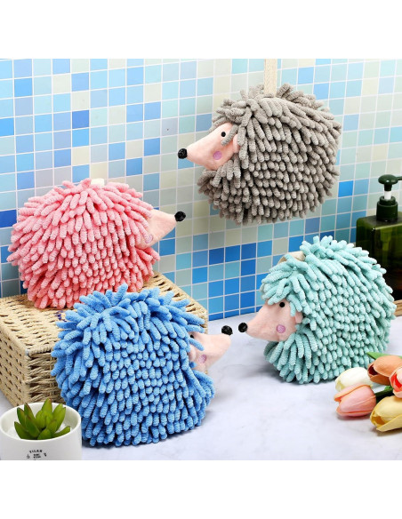 4 Toallas de Mano Chenille Erizo SmoothNovelty Absorbentes 4 Toallas de Mano Chenille Erizo SmoothNovelty Absorbentes
