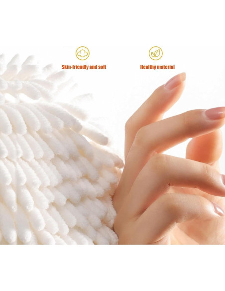 Set de 2 Toallas de Mano Microfibra WEIWODUZUN Blancas y Rosas Set de 2 Toallas de Mano Microfibra WEIWODUZUN Blancas y Rosas