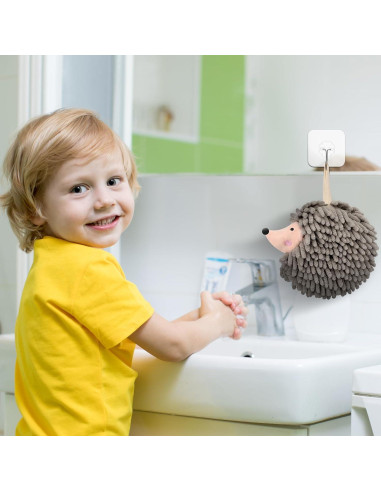 4 Toallas de Mano Chenille Erizo SmoothNovelty Absorbentes