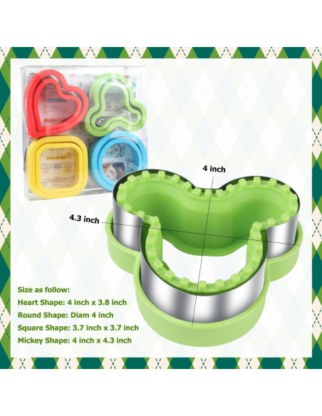 Cortador de Sándwich ETERSION 4 Piezas Acero Inoxidable Cortador de Sándwich ETERSION 4 Piezas Acero Inoxidable