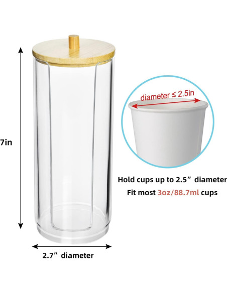 Dispensador de Tazas de Baño IWNTWY Acrílico Transparente Dispensador de Tazas de Baño IWNTWY Acrílico Transparente