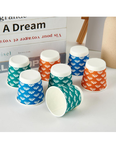 Paquete de 300 tazas de papel JollyPack 3 oz colores fiesta