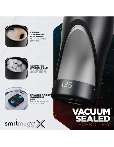 Taza calefaccionada SmrtMugg X 560 ml con control LCD
