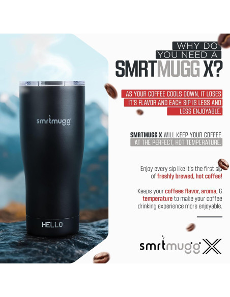 Taza calefaccionada SmrtMugg X 560 ml con control LCD Taza calefaccionada SmrtMugg X 560 ml con control LCD