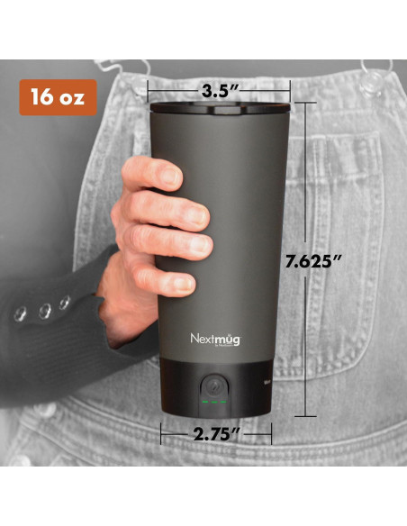 Nextmug Go - Taza de viaje autocalentable 16 oz Grafito Nextmug Go - Taza de viaje autocalentable 16 oz Grafito