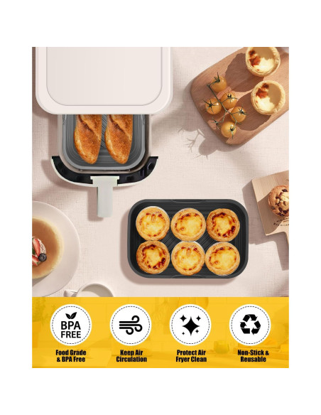 Forros de Silicona Plegables MMH para Freidora de Aire 4Qt Forros de Silicona Plegables MMH para Freidora de Aire 4Qt