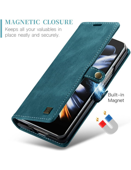 Funda EYZUTAK para Samsung Galaxy Z Fold 4, Cuero Azul Funda EYZUTAK para Samsung Galaxy Z Fold 4, Cuero Azul