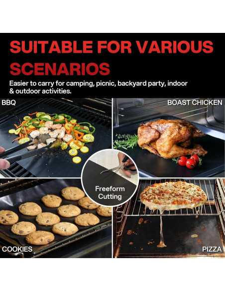 Mats para Parrilla BBQtrips 10 Pcs Antiadherentes 40x33cm Mats para Parrilla BBQtrips 10 Pcs Antiadherentes 40x33cm