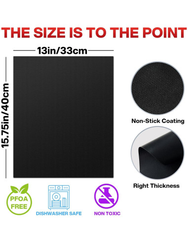 Mats para Parrilla BBQtrips 10 Pcs Antiadherentes 40x33cm