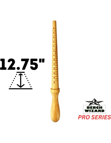 Mandril Clásico para Anillos Bench Wizard 33 cm Madera Rubia